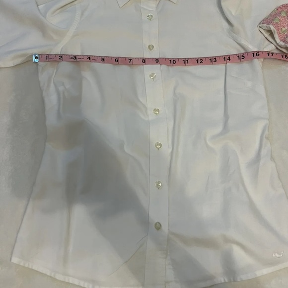 Vineyard Vines Tailored White Button Down Size 0 Seashell Detailed Cuffs - Picture 5 of 8